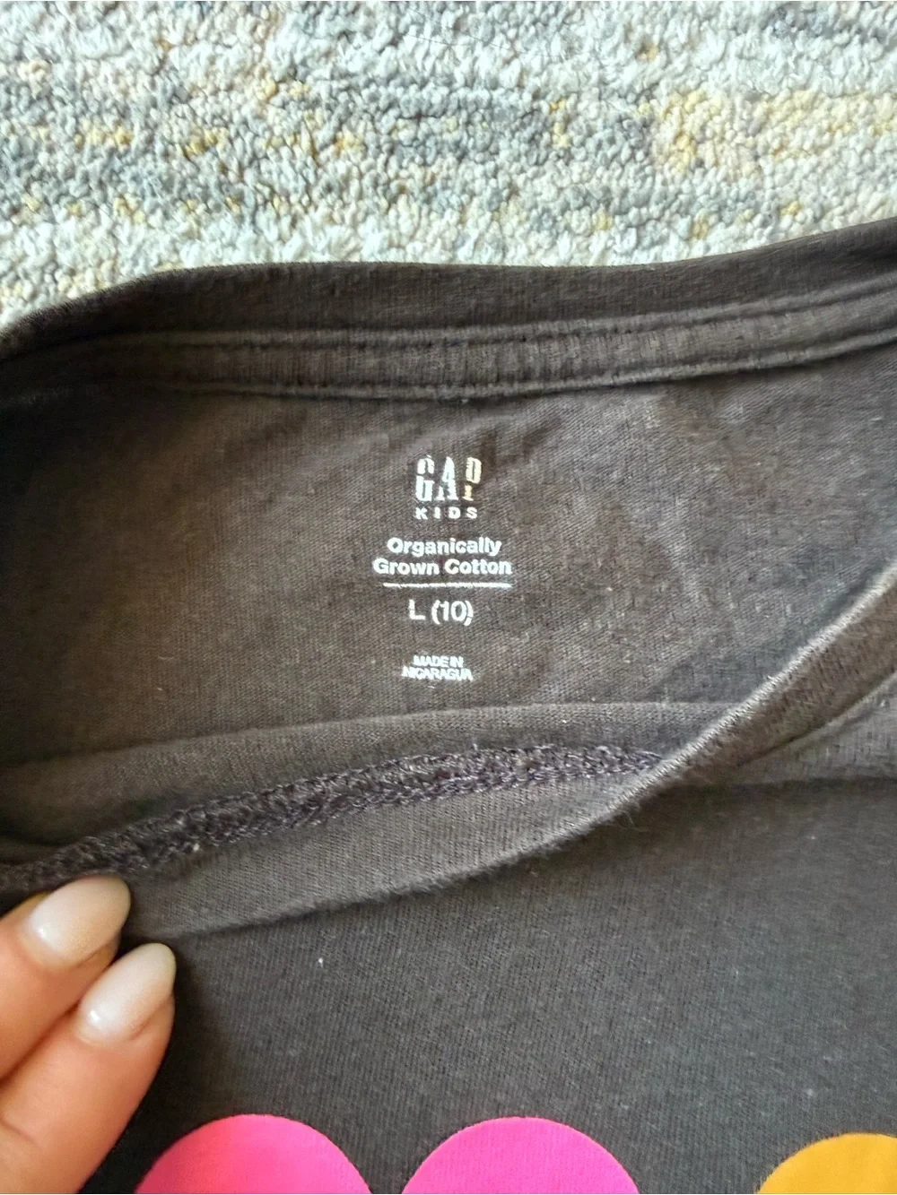 GAP kids organic cotton brown Black Long Sleeve Tee